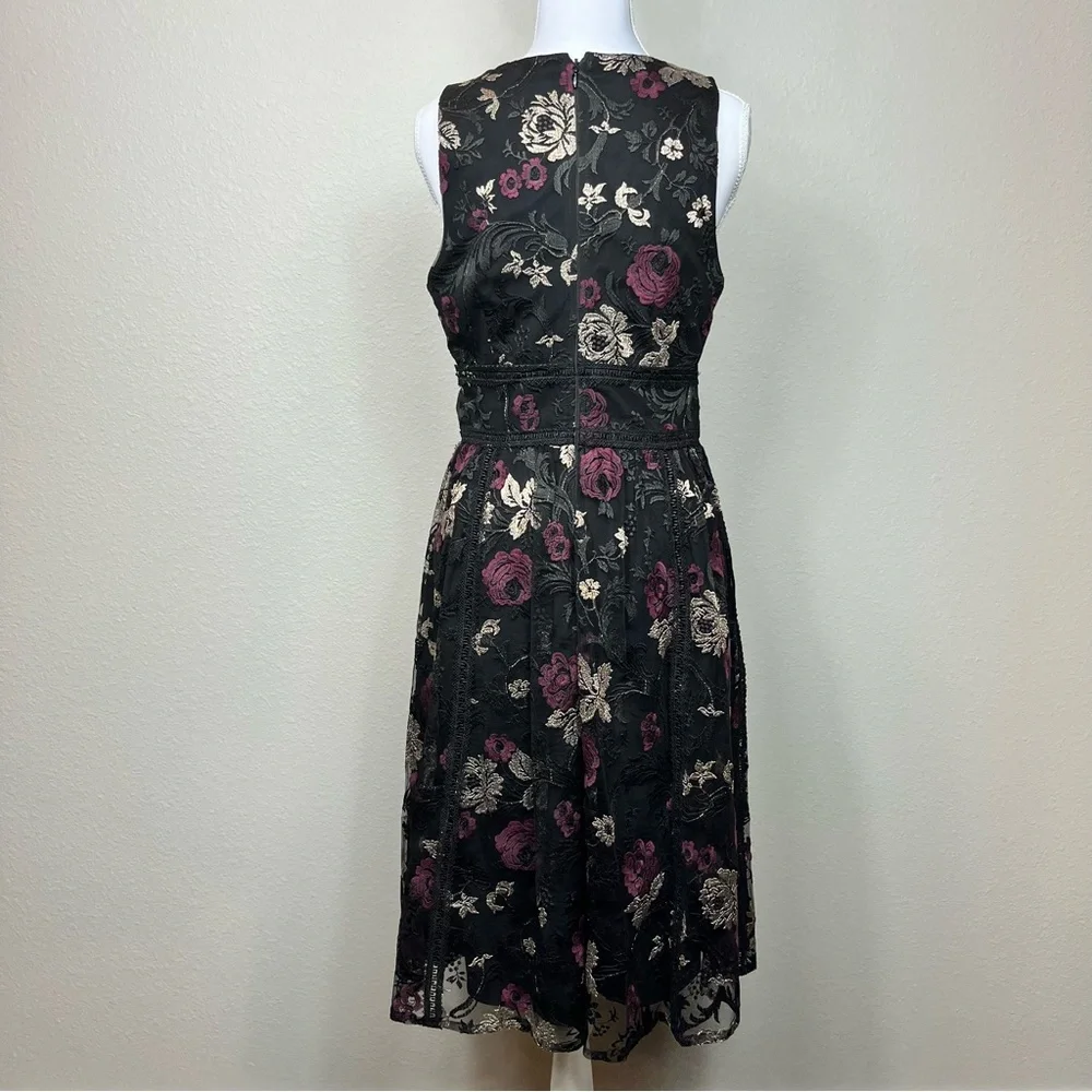 Harlyn Womens Embroidered Floral Dress Small Cottagecore Boho‎ Black Whimsigoth